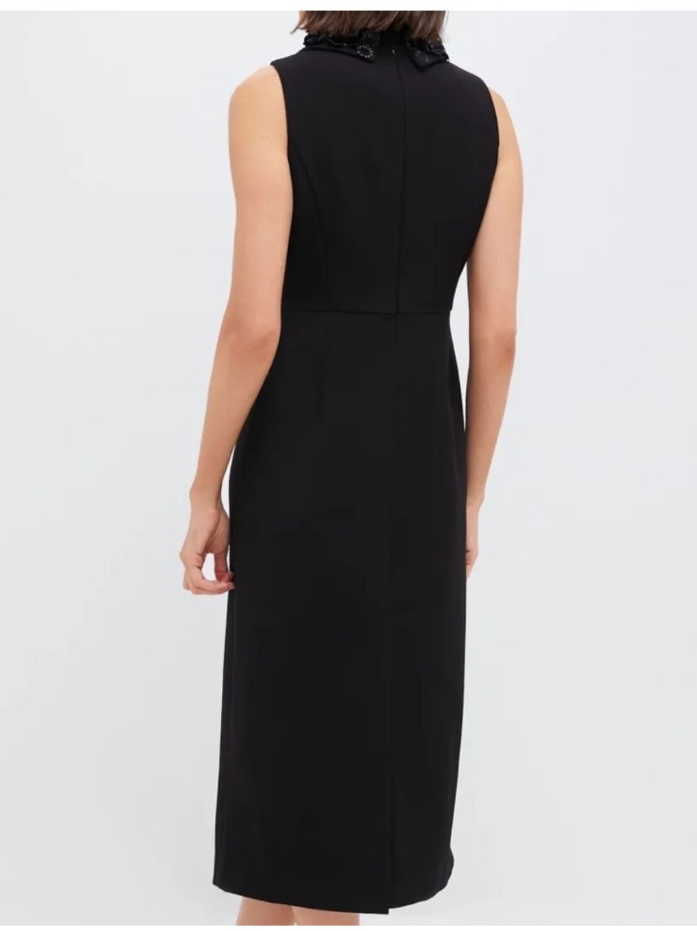 NWT Tuckernuck Helena Black Floral Applique Collar Sleeveless Sheath Midi Size S - Picture 6 of 14
